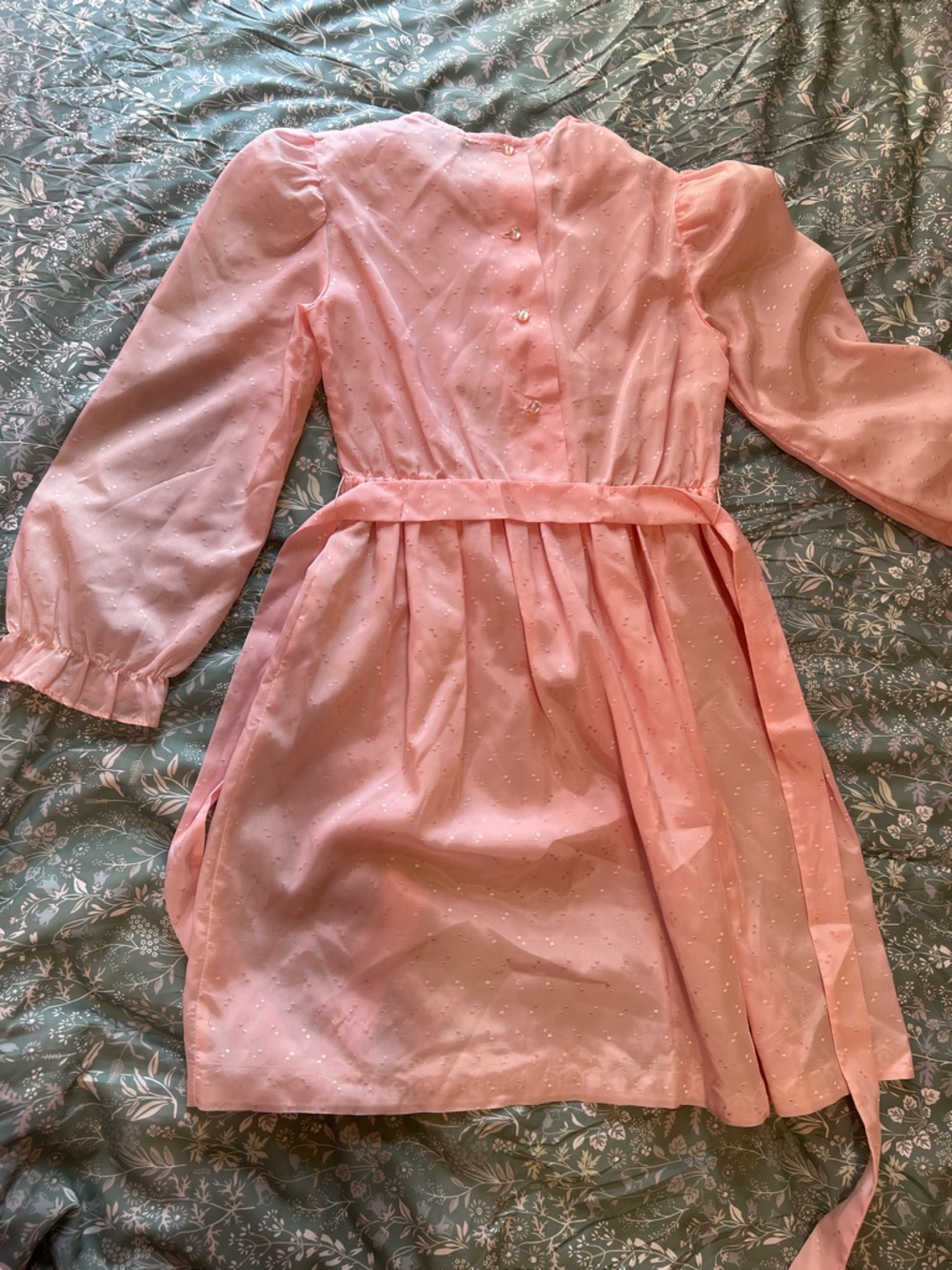 Vtg 80s Arlene Airess Pink Lace Party Dress ILGWU Made in USA 7 - Picture 7 of 7